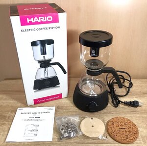 【未使用】HARIO ハリオ ELECTRIC COFFEE SYPHON エレクトリック コーヒーサイフォン ECA-3〈計量スプーンなし/コルクマット付き〉