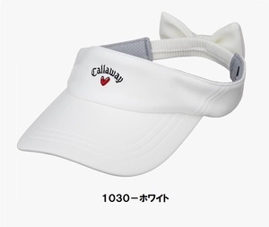 キャロウェイ 【Callaway】 レディース バックリボン付き バイザー C22191215 FR ホワイト 【2573】