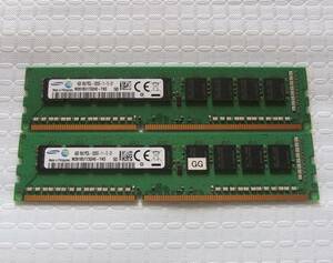 PC用メモリ SAMSUNG 4GB 1Rx8 PC3L-12800E-11-12-D1 M391B5173QH0-YK0 4GBX2 計：8GB 中古 117