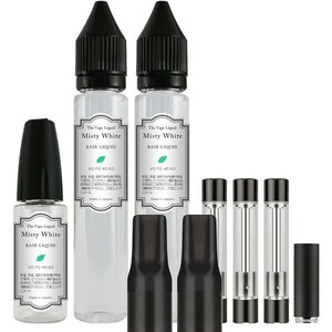 ■送料無料■ 電子タバコ用 808Fカートリッジ3本セット & 85ml ベースリキッド 40:60 VAPE MistyWhite.