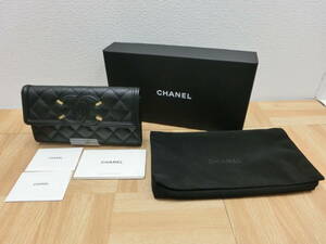 km/464213/2402/シャネル　CHANEL　CCフィリグリー マトラッセ キャビアスキン 長財布/美品