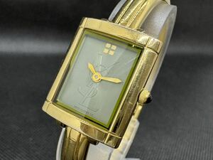 N1★稼動品 YSL イヴ・サンローラン 5920-H12115 バングルウォッチ Yves Saint Laurent ゴールドカラー クォーツ レディース腕時計 現状品