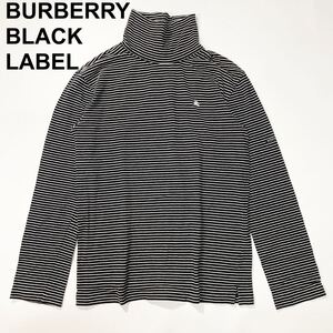 BURBERRY BLACK LABEL バーバリーブラックレーベル ボーダー トップス カットソー レザー3 ロゴ メンズ B12515-128