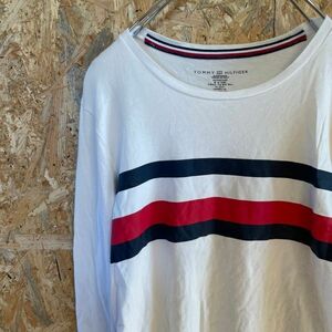 [KWT5090] TOMMY HILFIGER 長袖Tシャツ メンズ ホワイト XS ポス