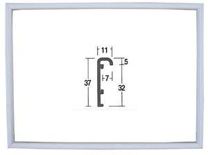 オーダーフレーム 別注額縁 油絵/油彩額縁 アルミフレーム 仮縁 「アフィックスO型」 ウッドホワイト 組寸サイズ800