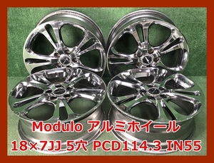 ★18インチ ホンダ Modulo 中古 純正 アルミホイール 4本 5穴 PCD114.3 IN55★