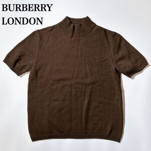 BURBERRY LONDON バーバリー ニット 半袖 ブラウン ロゴ 刺繍 2 レディース C102408-58