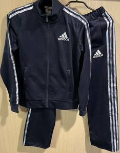 ◆美品◆adidas ジャージ セットアップ　ネイビー×シルバー　サイズ上下 S