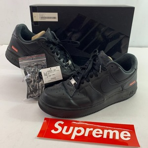 04wy0483▽【1円～】Supreme × Nike Air Force 1 Low Black シュプリーム × ナイキ エアフォース1 ロー ブラックCU9225-001 27cm 中古品