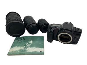 【送料無料!!】Canon キャノン EOS 10QD ボディ＆レンズ2本付属 取説付 Canon ZOOM LENS EF 35-80mm 75-300mm 1:4-5.6 一眼レフカメラ