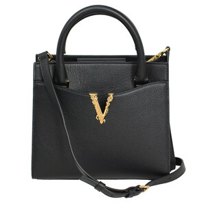 ヴェルサーチ バッグ レディース VERSACE ハンド/ショルダーバッグ 2WAY ヴィルトゥス レザー ブラック 1005960 1A04093 1B00V