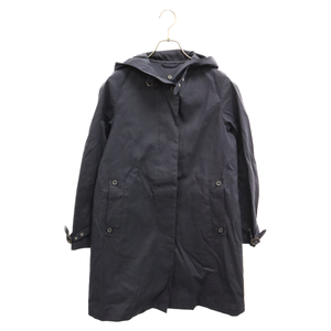 Traditional Weatherwear トラディショナル ウェザーウェア フード付き コットン ロングコート ジャケット ネイビー