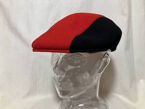 KANGOL カンゴール ハンチング/帽子 毛/ウール 赤×黒 中古品 イギリス製