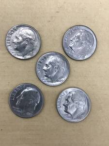 アメリカ　コイン　10セント　1DIME 1987年　1985年　1984年　1983年2枚