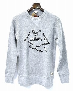 BAD QUENTIN×Healthknit バッドクエンティン×ヘルスニット Heavy Waffle Sweat US NAVY ヘビーワッフルスウェット S サーマル