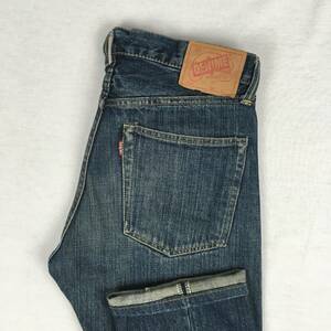 【旧】DENIME ドゥニーム ORIZZONTI オリゾンティ 501タイプ 日本製 W31 赤タブ 脇割 紙パッチ 隠しリベット オフセットベルトループ