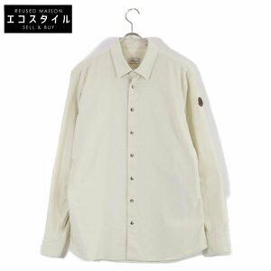 美品/国内正規/22年製 MONCLER モンクレール CAMICIA コットン コーデュロイ 長袖ボタンシャツ/ トップス M アイボリー メンズ