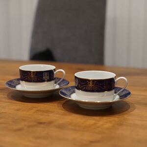 Dior パラディオ カップ ペアマグカップ&ソーサー 未使用 2セット 検索:WEDGWOOD Noritake RICHMOND ノリタケ