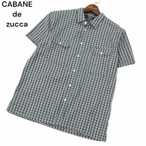 CABANE de zucca カバンド ズッカ 春夏 半袖 ワーク チェック★ シャツ Sz.M　メンズ　C4T05831_6#A