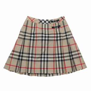 バーバリー ロンドン BURBERRY LONDON 子供服 ノバチェック プリーツスカート ショート丈 ベルト 150A ベージュ/8YBA11 キッズ