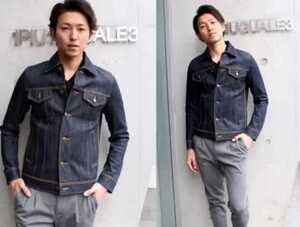 ★定8万 1PIU1UGUALE3 progressive denim 3rdウノピゥウノウグァーレトレ デニム ジャケット3(S) junhashimoto akm 中古★ジャンク扱い