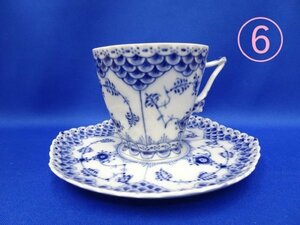 A01635★【未使用 保管品】ROYAL COPENHAGEN ロイヤルコペンハーゲン ブルーフルーテッド ダブルレース 顔付き コーヒーカップ ⑥ / 洋食器