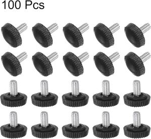 100個入り M4 x 7mm メスねじ ニュル付きノブ サムスクリュー クランピングノブ グリップ プラスチックハンドル ハンドノブ スレッド付