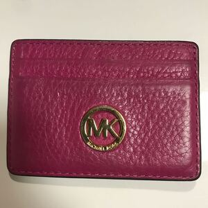 MICHAEL KORS レザー　カードケース　ピンク　パープル　カード入れ 革　マイケルコース　