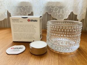 【未使用】iittala Kastehelmi イッタラ カステヘルミ Oiva Toikka 1964 オイバ.トイッカ キャンドルホルダー クリア