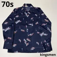 70s kingsmen 総柄シャツ vintage ビンテージ usa アート