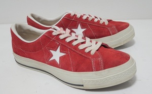 90s 日本製 コンバース ワンスター スエード 赤白 ５1/2 24cm CONVERSE ONESTAR