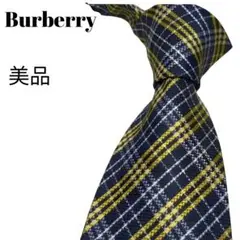 【美品】ネクタイ　バーバリー　Burberry　チェック　シルク　スーツ