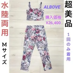 【超美品】水陸両用 ヨガウェア 水着 レギンス ブラ Albove M ジム 青