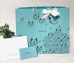 ティファニー「TIFFANY&Co.」ショッパー キャットストリート限定 (3318) 正規品 付属品 ショップ袋 ブランド紙袋 封筒付き 折らずに配送