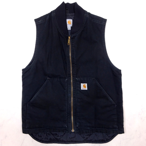 carhartt DUCK VEST カーハート V01 ブラックダック ベスト キルティングライニング メキシコ製 M