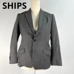 【SHIPS】テーラード　ジャケット　無地　シンプル　L相当　オフィスカジュアル
