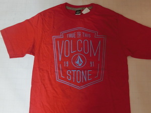 USA購入 人気ボーダー＆サーフ系ブランド 【VOLCOM】ボルコム【VOLCOM STONE 】ロゴプリントTシャツUS Sサイズ RED