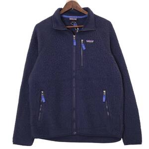 00年代 patagonia パタゴニア レトロパイル フリースジャケット ネイビー (メンズ L) 中古 古着 A0846