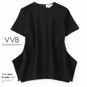 美品★素敵177★VVBヴィクトリアベッカム★I36size/7号★ブラウス黒X108