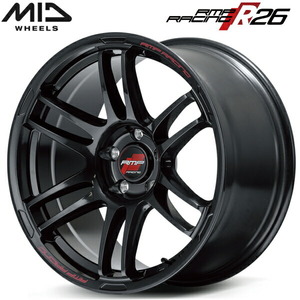 MID RMP RACING R26 ホイール1本 クリスタルブラック 8.5J-18インチ 5穴/PCD100 インセット+45