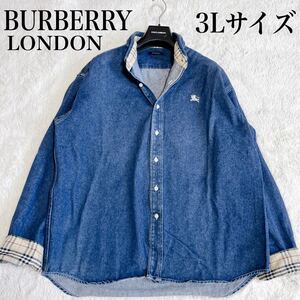 美品 BURBERRY 大きいサイズ ノバチェック デニムジャケット Gジャン バーバリー