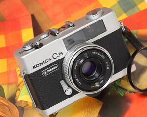 コニカ KONICA C35 flashmatic 完動美品 ケース付き