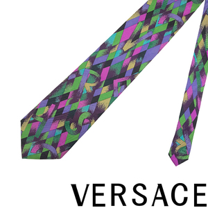 【中古】【非常に良い】VERSACE ネクタイ ブランド ベルサーチ ヴェルサーチェ マルチカラー 【剣先幅：9cm】R-VE-T-0059-06