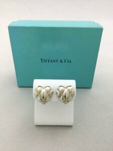 TIFFANY&Co.　ティファニー　ハート　チェーン　コンビ　ピアス　シルバー　ゴールド　アクセサリー　925　750【C816685】