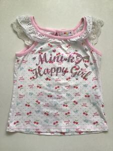 Mini-k 110 タンクトップ ノースリーブ トップス キッズ キャミソール カットソー Tシャツ 袖なし ミニケー MINI-K