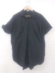 ◇ ZARA ザラ パフスリーブ 五分袖 チュニック シャツ ブラウス サイズ EUR S USA S MEX 26 ブラック レディース P