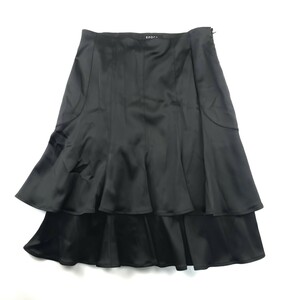 ◇a 【洗練されたデザイン】 エポカ EPOCA シルク混 ティアード スカート 38サイズ 婦人服 レディース ボトムス 黒 ブラック