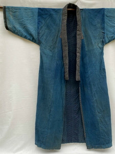 大正～昭和初期 襤褸 BORO 野良着 noragi 刺子 SASHIKO 鉄砲袖 長着 藍色 絣 KASURI ジャパンヴィンテージ Japanese Vintage 20s30s