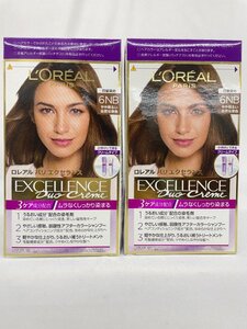 Y954 新品 2箱セット LOREAL PARIS ロレアル パリ エクセランス 白髪染め クリームタイプ 6NB やや明るい自然な栗色 二剤式