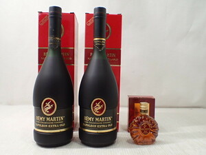 m2823 / 未開栓 古酒 REMY MARTIN レミーマルタン ナポレオン エクストラ オールド XO エクセレンス 3本 コニャック ブランデー 現状品